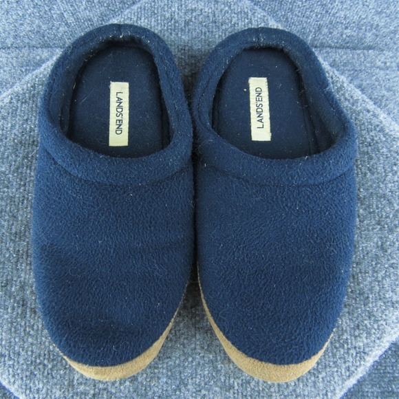 Lands' End Scuffs Men Slip-On Slipper Blue Fabric Slip On Size 8 Medium - Picture 3 of 9